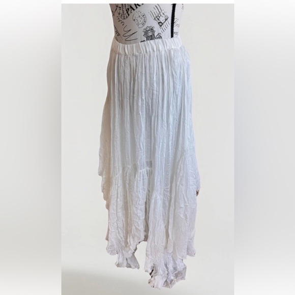 Free People Clover Handkerchief Festival Boho White Hem Maxi Skirt Women’s XS - Picture 2 of 8